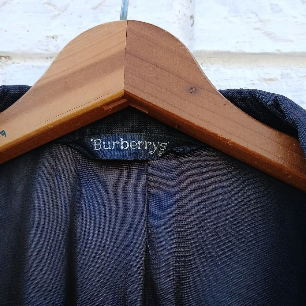 Vintage Burberrys' Wool Sport Coat Navy